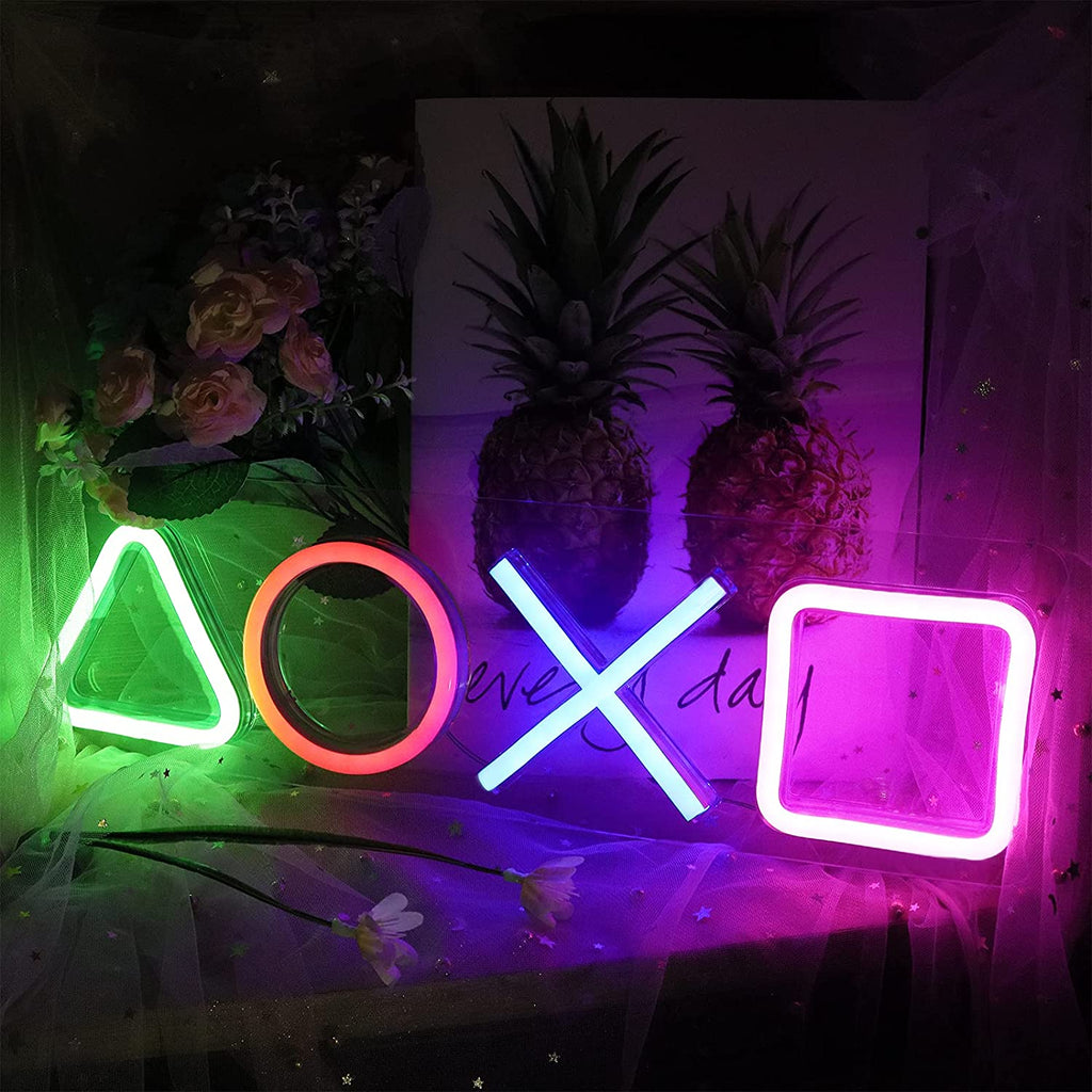 Game Neon Signs for Bedroom, Game Neon Lights for Room Wall Decor USB Powered 16''x5'' LED Gaming Accessories for PS Game Room, Living Room, Man Cave Boys Teen Gamer Birthday Xmas Gifts Party