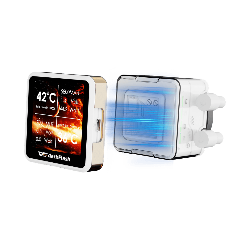 DarkFlash DE360 Liquid Cooling - White (PHOTO & VIDEO DISPLAY WITH TEMPERATURE)/تبريد سائل DarkFlash DE360 - أبيض (شاشة عرض الصور والفيديو مع درجة الحرارة)
