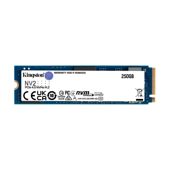 كينغستون NV2 250 جيجابايت M.2 NVMe SSD حتى 3000 ميجابايت/ثانية / Kingston NV2 250GB M.2 NVMe SSD Up to 3000 MB/s