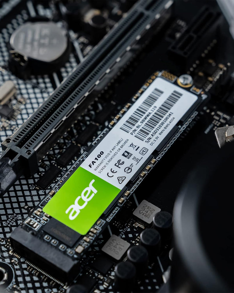 acer FA100 2TB M.2 SSD 2280 NVMe Gen3 x4 Storage for PC and Laptops| محرك أقراص الحالة الصلبة الداخلي Acer FA100 M.2 SSD 2280 NVMe Gen3 x4 بسعة 2 تيرابايت، بسرعة تصل إلى 8 جيجابايت/ثانية، لأجهزة الكمبيوتر الشخصية وأجهزة الكمبيوتر المحمولة