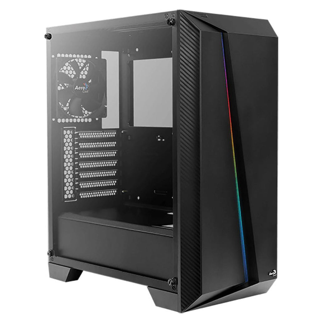 Aerocool Cylon Pro RGB Mid Tower PC Case – Black, 1-Fan / علبة كمبيوتر Aerocool Cylon Pro RGB متوسطة الحجم - سوداء، مروحة واحدة
