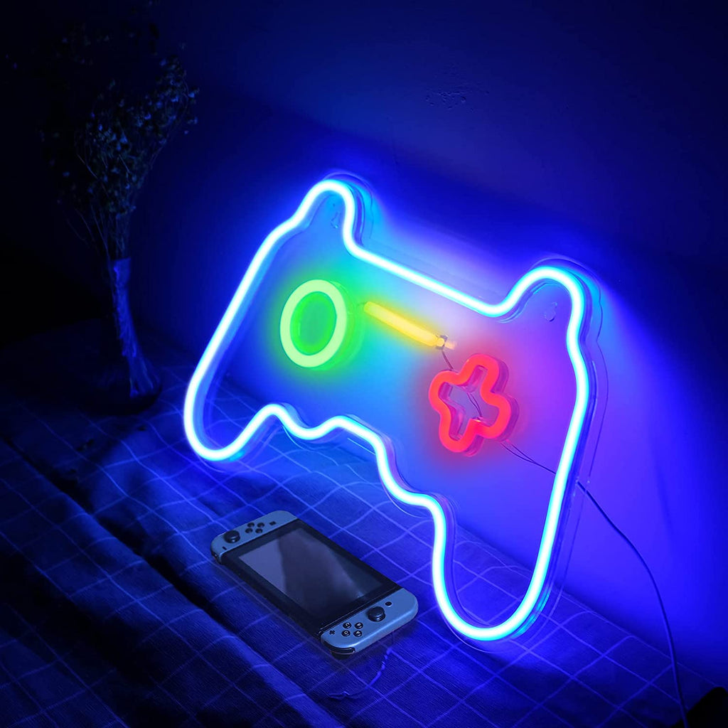 Gaming Neon Signs for Wall Decor Neon Light LED Sign for Gaming Room Decor for Boys Kids Game Room Bar Bedroom Wall Party Decoration 16''x11'', Gamepad Shaped