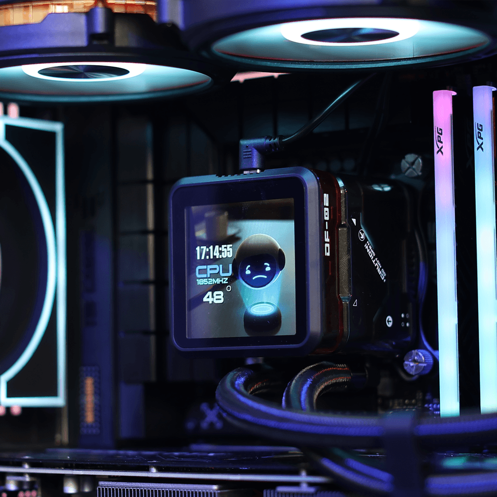 DarkFlash DE360 Liquid Cooling - Black (PHOTO & VIDEO DISPLAY WITH TEMPERATURE)/DarkFlash DE360 Liquid Cooling - أسود (شاشة عرض الصور والفيديو مع درجة الحرارة)