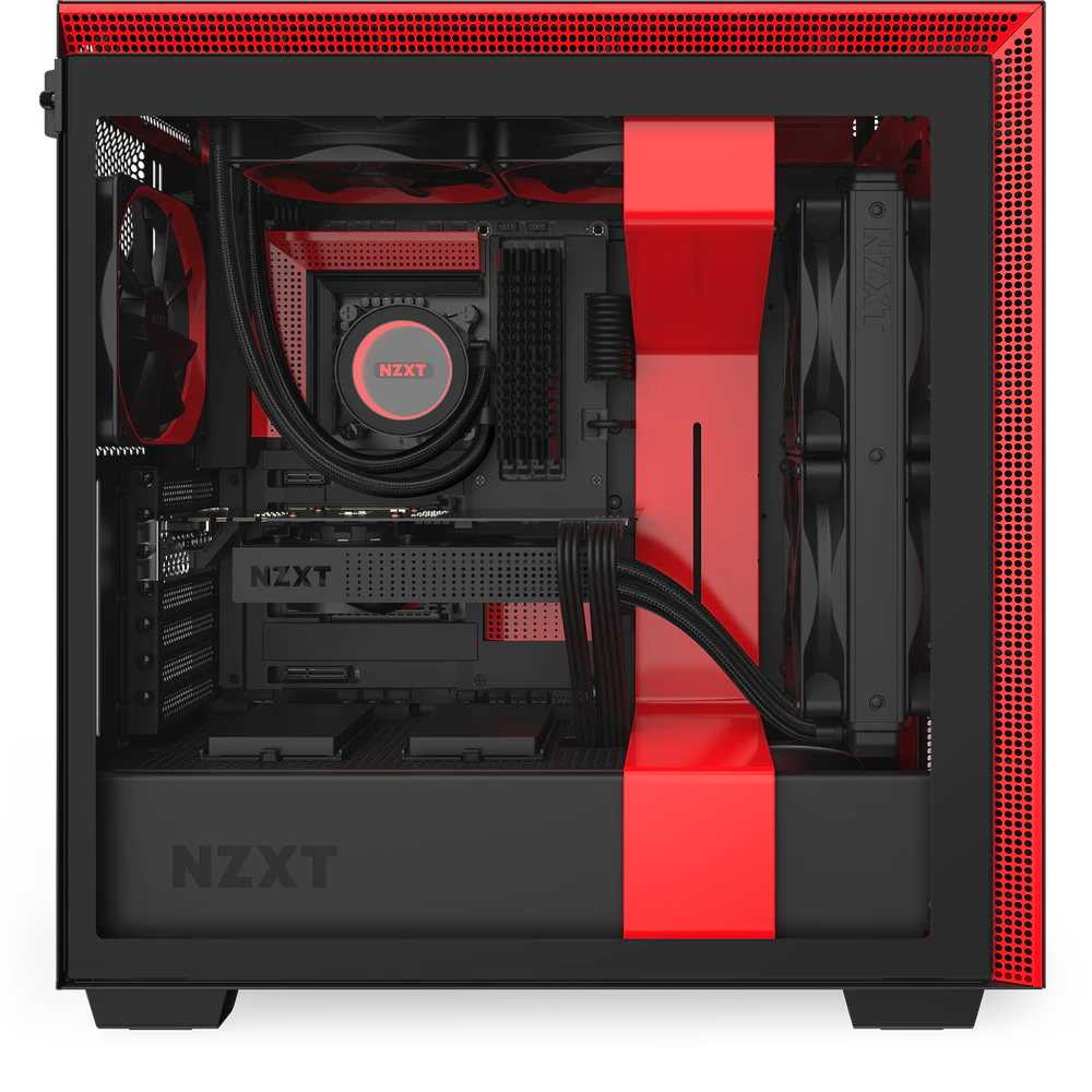 NZXT H710i ATX Mid Tower Gaming Case - Matte Black/Red