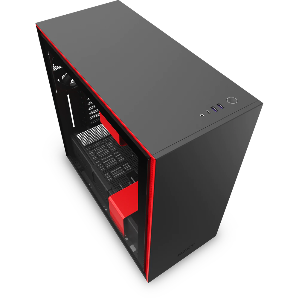 NZXT H710 ATX Mid Tower Gaming Case - Matte Black/Red