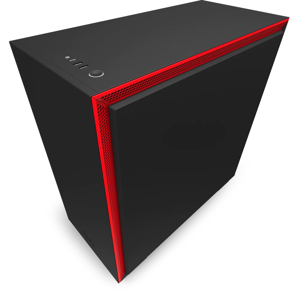 NZXT H710 ATX Mid Tower Gaming Case - Matte Black/Red