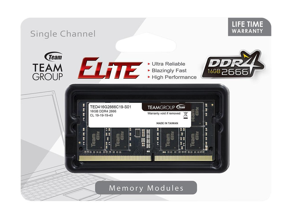 Team Elite 16GB 260-Pin DDR4 2666 Laptop Memory