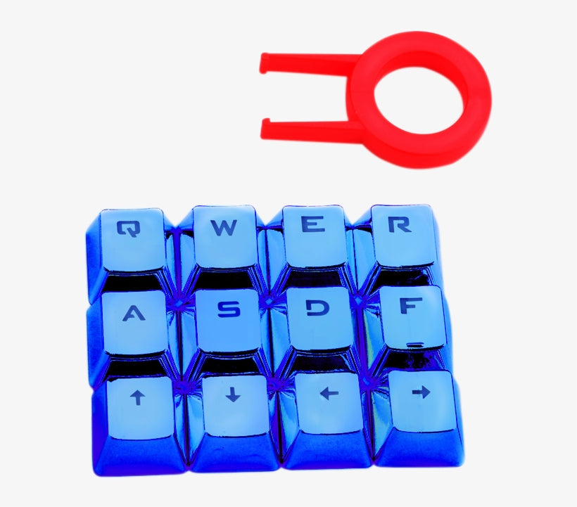 Keyboard Blue chrome keycaps