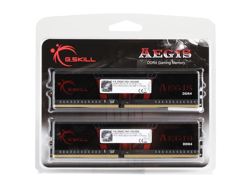 G.SKILL Aegis 16GB (2 x 8GB) 288-Pin PC RAM DDR4 3000 (PC4 24000) Intel XMP 2.0 Desktop Memory
