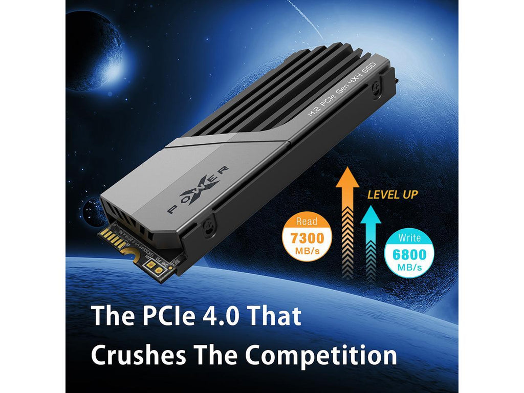 Silicon Power M.2 2280 1TB PCI-Express 4.0 x4, NVMe 1.4 3D NAND Internal Solid State Drive (SSD) XS70
