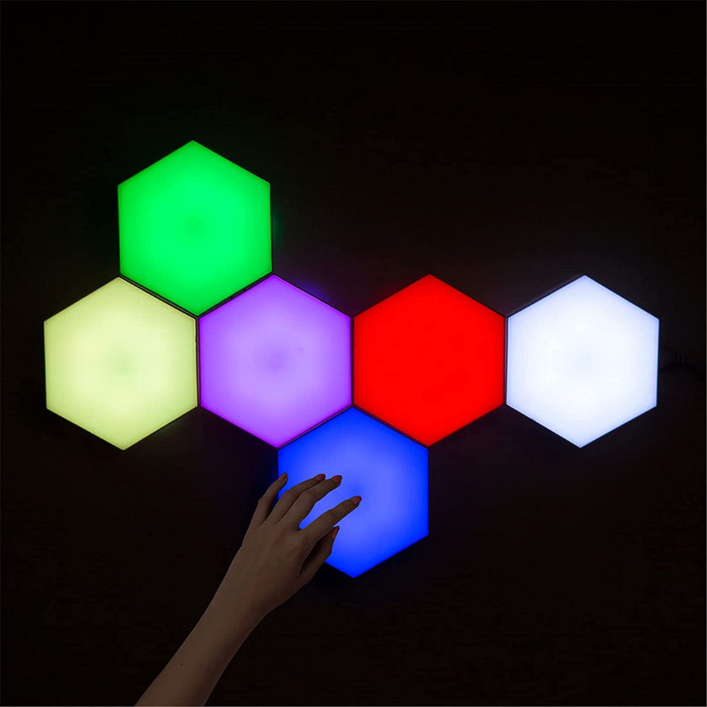 3pcs RGB Colorful Remote control touch honeycomb lamp quantum Light hexagonal creative LED light