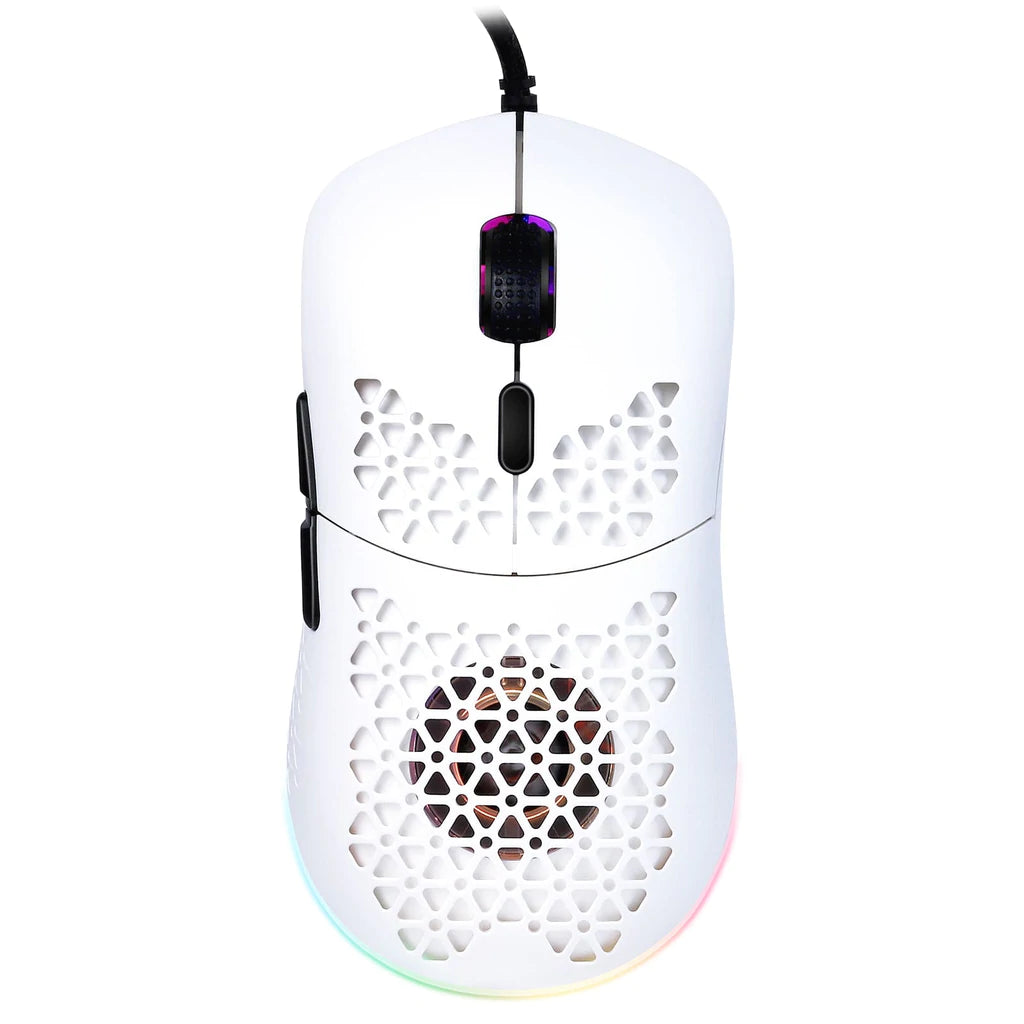 ONIKUMA CW911 Wired Gaming Mouse Hollow Honeycomb RGB Backlit Optical Mice - White