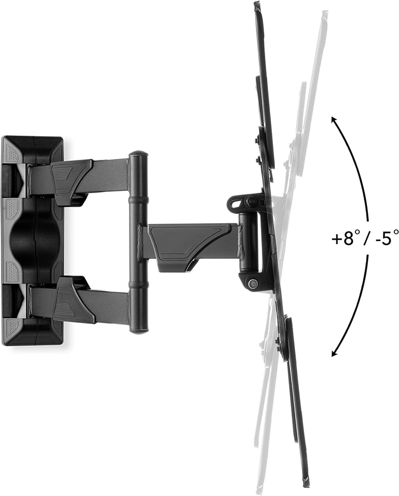 Full Motion TV Wall Mount Monitor Bracket for 26-55 Inch LED, LCD and Plasma Flat Screen Displays up to VESA 400x400. distance to wall 55-395mm, Universal Fit, Swivel