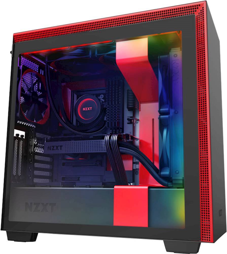 NZXT 710i レッド NZXT Case H710i TG Mid-Tower USB Matte Black Red - Walmart.com