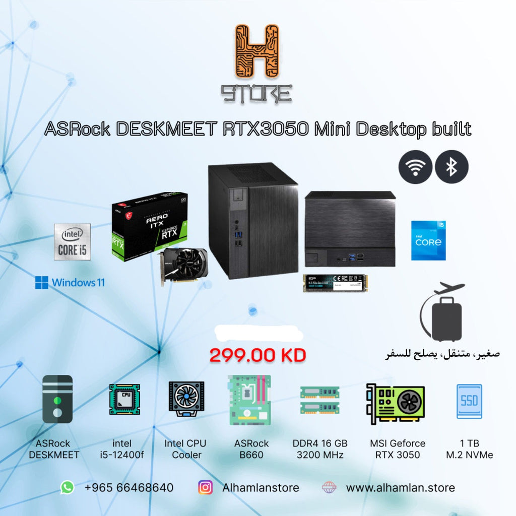 ASRock DESKMEET, i5-12400f, RTX3050 Mini Desktop built