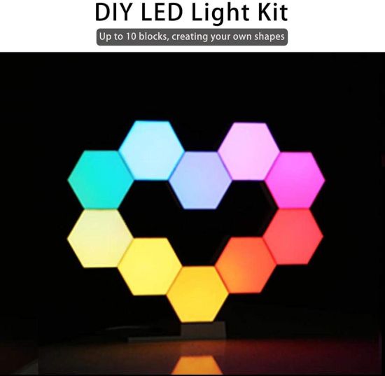 Hexagon Lights with Remote Control, Smart LED Wall Light Panels Touch-Sensitive RGB (10 Pack)