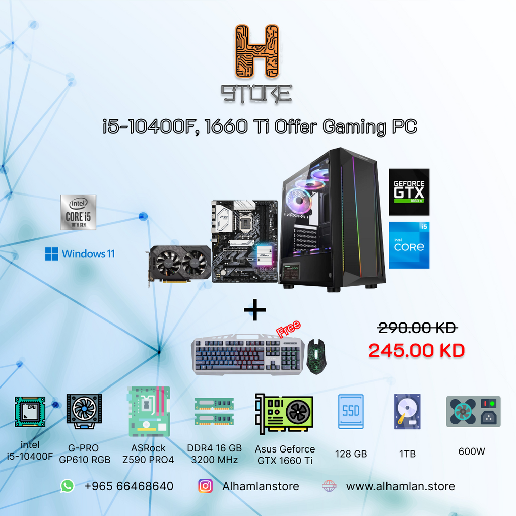 i5-10400F, 1660 Ti Offer Gaming PC
