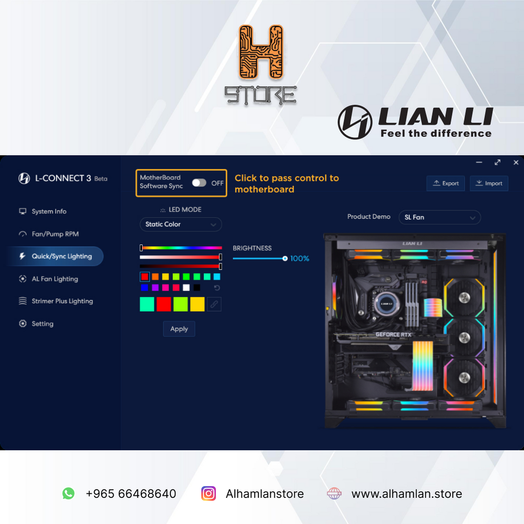 LIAN LI Strimer Plus V2 24 Pin Addressable RGB Power Extension Cable with L-Connect 3 Controller