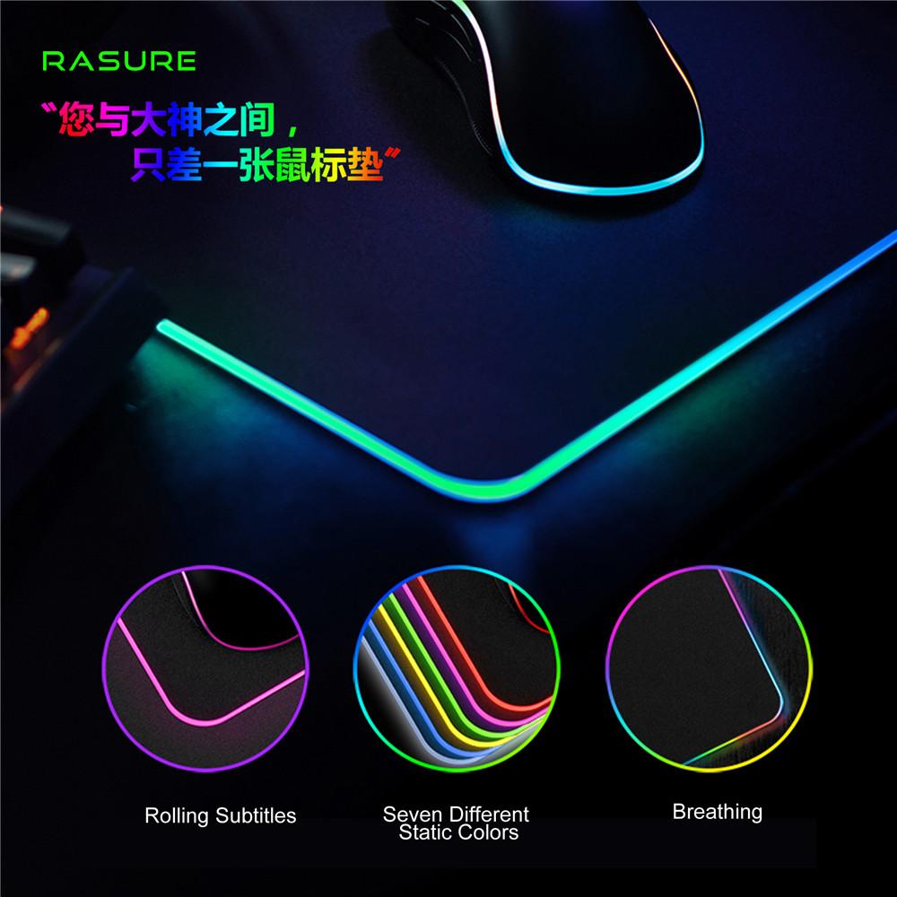 Rasure LED RGB Colorful USB Gaming Mouse Pad for Gamer RS-01 (80x30)
