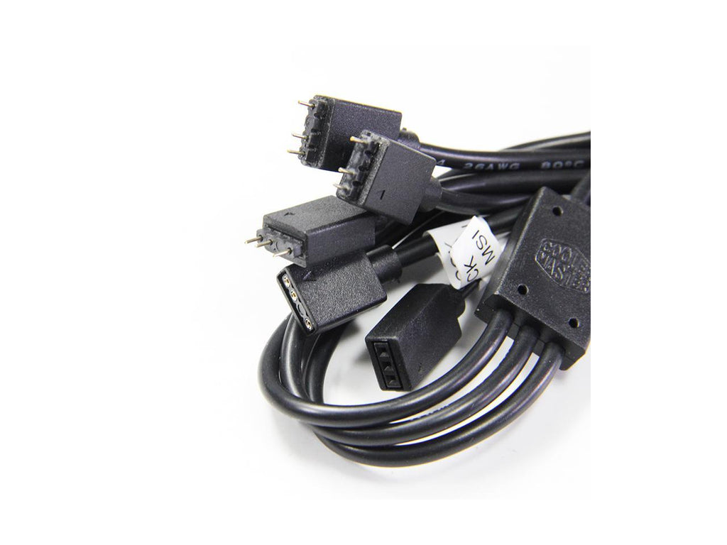 Cooler Master 1-to-3 ARGB Splitter Cable / 5V - Support 3-pin Addressable RGB - LED Sync Cable for MasterFan/MasterLiquid ARGB Series Support