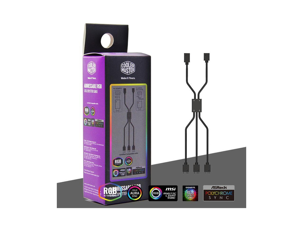 Cavo Splitter ARGB 1-a-5 Cooler Master - Connettore LED 3 Pin - 58 Cm Per Sincronizzazione RGB - Foto 8