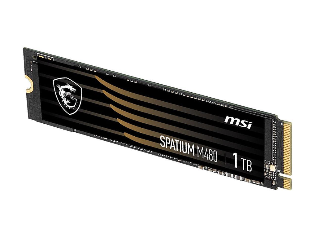 MSI SPATIUM Series M.2 2280 1TB PCIe Gen4x4, NVMe 1.4 3D NAND Internal Solid State Drive (SSD) M480