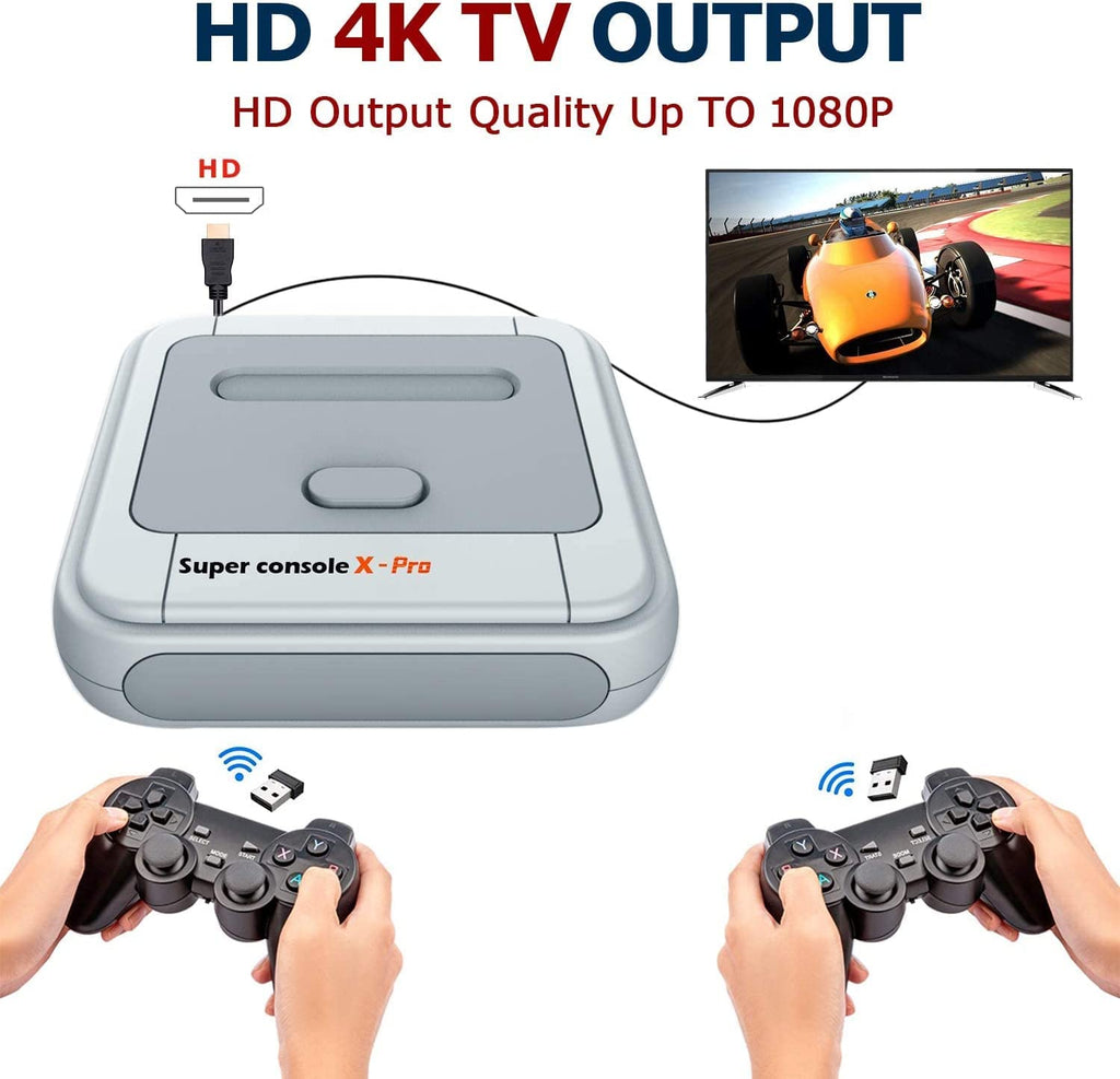 Super Console X Video Game Console, 41,000+ Games,with 2 Gamepads,Game Consoles for TV Support HD Output, Support 5 Players, 28GB
